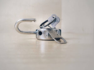open padlock and key
